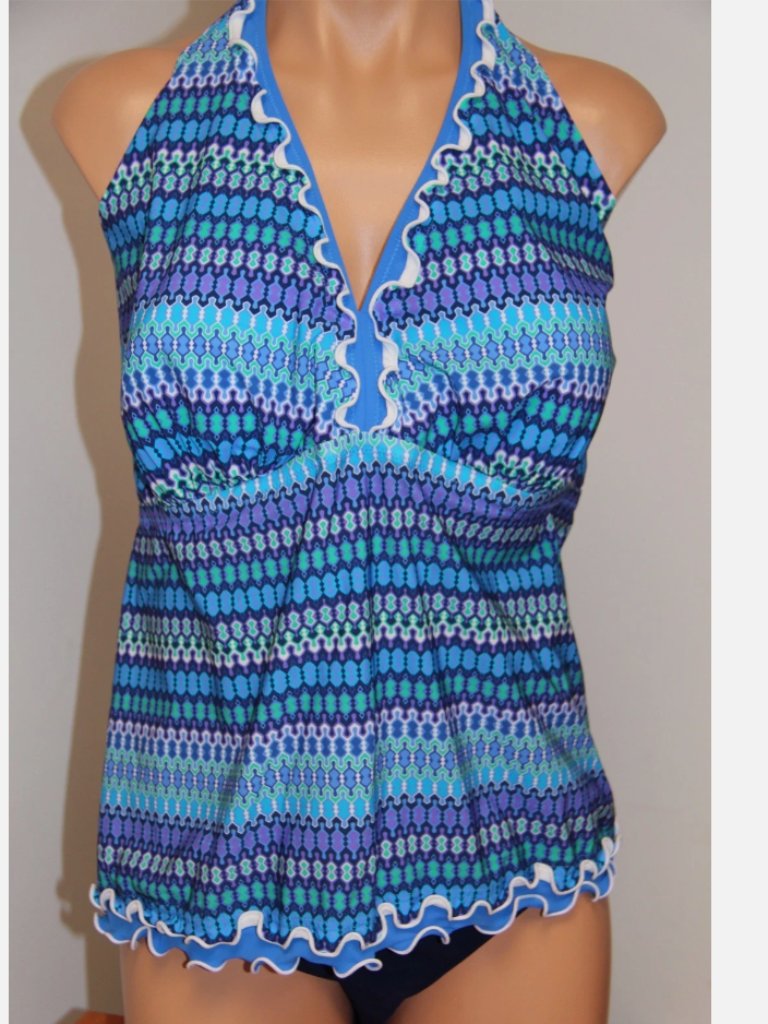 Nwt Profile By Gottex Swimsuit Tankini Bikini 2pc Set Plus Sz 24w High Waist